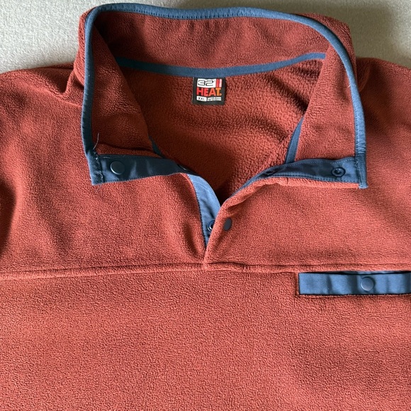 32 Degrees Men's Rust Sweater with Blue Trim XXL - Picture 5 of 5